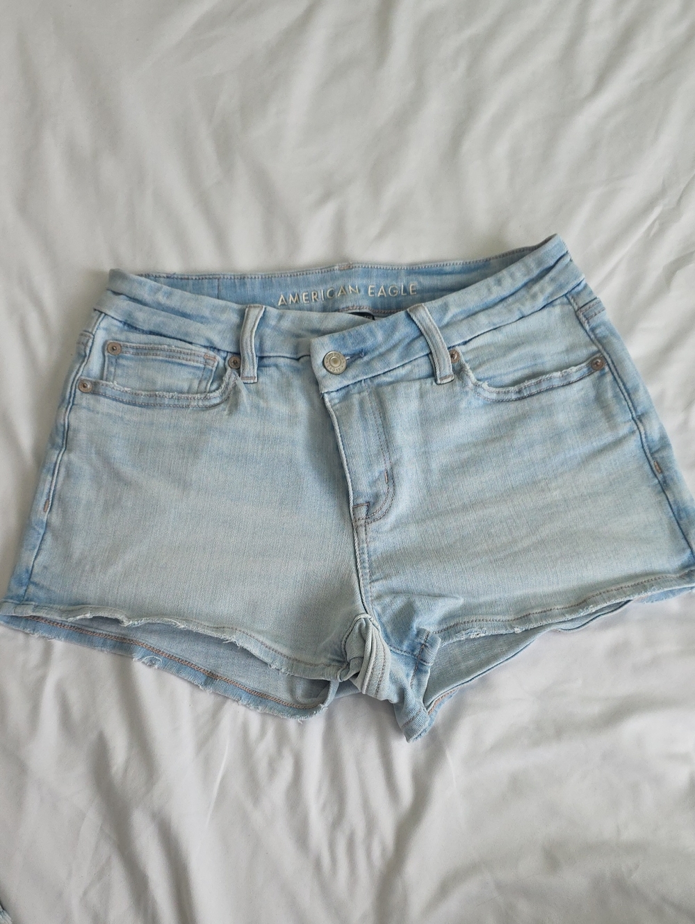 American Eagle Outfitters Pale Blue Denim Cutoff Shorts